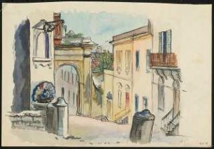 Skizzen: Blick von der Treppe des Palazzo Reale, Neapel
