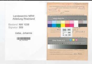 Entnazifizierung Johanna Uebe , geb. 14.07.1887 ()