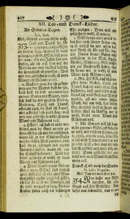 XII. Lob- und Danck-Lieder. - XVI. Reise-Lieder.
