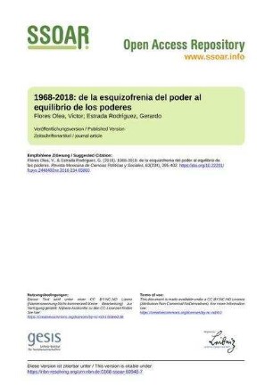 1968-2018: de la esquizofrenia del poder al equilibrio de los poderes