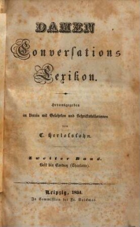 Damen-Conversations-Lexikon, 2. Belt bis Corday (Charlotte)