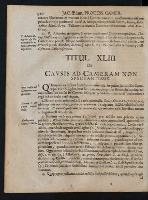 Titul. XLIII. De Cavsis Ad Cameram Non Spectantibus.