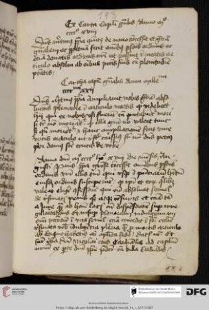 Excerpta ex chartis capituli generalis ordinis Carthusiensis