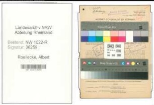 Entnazifizierung Albert Roellecke , geb. 17.05.1909 (Bahninspektor)