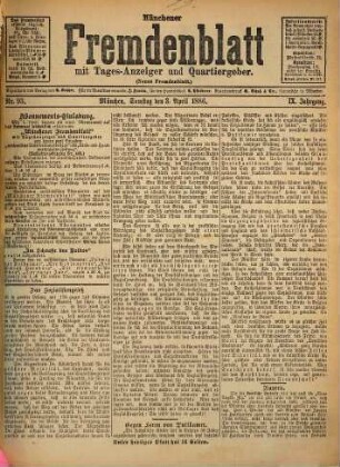 Münchener Fremdenblatt : mit Tagesanzeiger und Quartiergeber. 1886,4/6 = Jg. 9