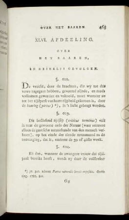 XLVI. Afdeeling. Over het Baaren, en deszelfs Gevolgen