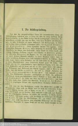 1. Die Klostergründung