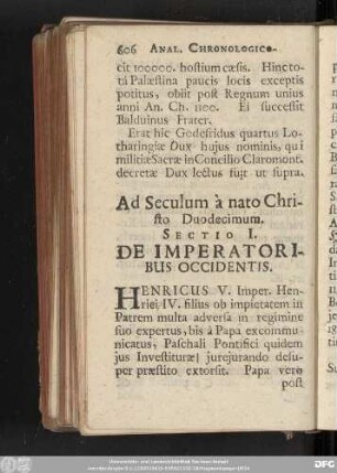 Ad Seculum à nato Christo Duodecimum.