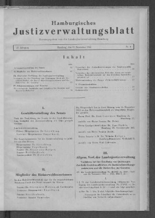 I. Geschäftsverteilung des Senats