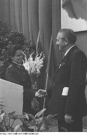 Dresden. Tag der Internationalen Brigaden. Treffen ehemaliger Spanienkämpfer, Juli 1952