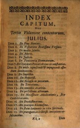 Considerationes Christianæ Pro Singulis Anni Diebus, 3. Complectens Julium, Augustum, Septembrem