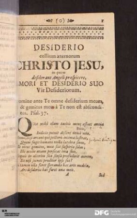 Desiderio collium æternorum Christo Jesu...