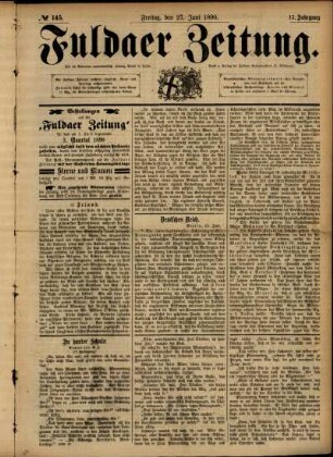 Ausgabe vom Freitag, den 27. Juni 1890.