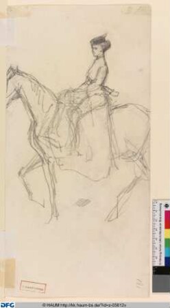 Figurenstudie für die reitende Dame im "Campagnaritt"