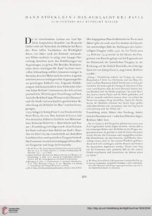Die Schlacht bei Pavia. Zum Gemälde des Ruprecht Heller