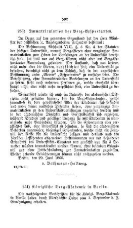 Königliche Berg-Akademie in Berlin : [II. Akademien und Universitäten]