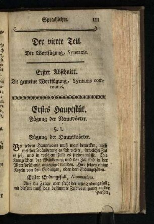 Der vierte Teil: Die Wortfuegung, Syntaxis