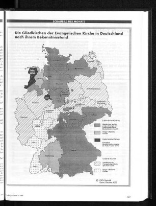 Die Gliederkirchen der Evangelischen Kirche in Deutschland nach ihrem Bekenntnisstand