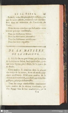De la Matière de la Chaleur