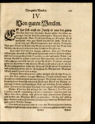 IV. Von guten Wercken