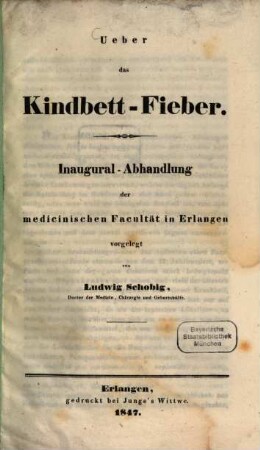 Über das Kindbett-Fieber