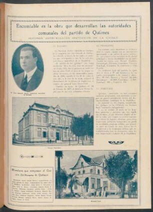Encomiable es la obra que desarrollan las autoridades comunales del partido de Quilmes : Algunos antecedentes históricos de la ciudad