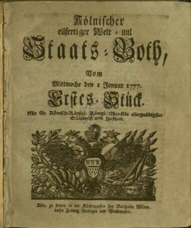 Titelseite einer Zeitung