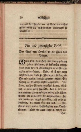 Ein und zwanzigster Brief. - Dreyßigster Brief.