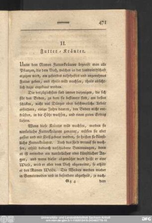 II. Futter-Kräuter.