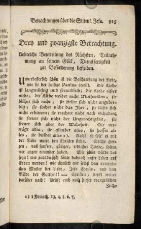 925-936, Drey und zwanzigste Betrachtung.