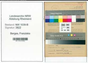 Entnazifizierung Franziska Berges , geb. 13.10.1900 (Angestellte)