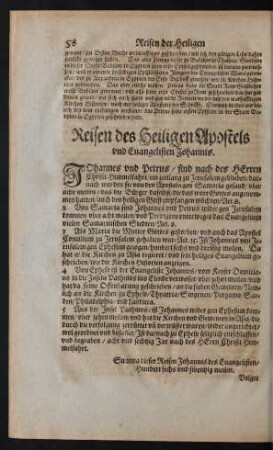 Reisen des Heiligen Apostels und Evangelisten Johannis.