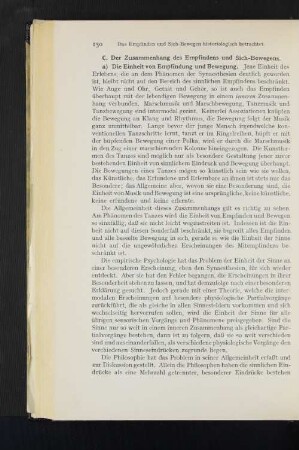 C. Der Zusammenhang des Empfindens und Sich-Bewegen.