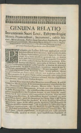 Genuina Relatio Inventionis Sacri Loci, Ethymologiae ...