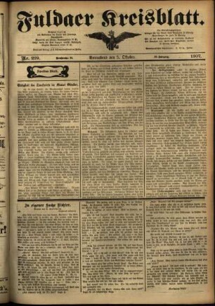 Zweite Ausgabe vom Samstag, den 05. Oktober 1907.