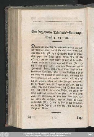 Am sechzehnten Trinitatis-Sonntage. Gal. 3, 13-21.