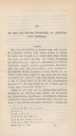641-657 Die Lehre vom göttlichen Vorherwissen der zukünftigen freien Handlungen : Schluß