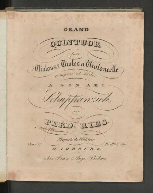 Grand quintuor pour 2 violons, 2 violes et violoncelle : uv. 37