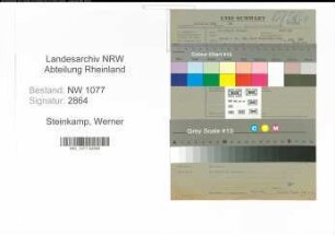 Entnazifizierung Werner Steinkamp , geb. 00.00.0000 (Feuerwehrmann)