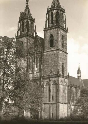 Magdeburg, Dom St. Mauritius und St. Katharina, Außenaufnahme : Westfassade von Südwesten
