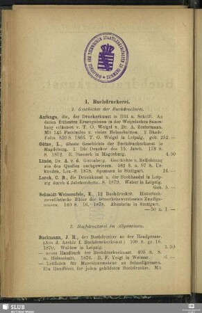 I. Buchdruckerei