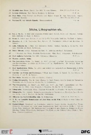Stiche, Lithographien (Nr. 482-500)