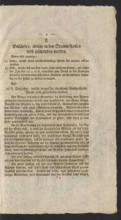 II. Einländer, welche in den Stamm-Rollen roth geschrieben werden