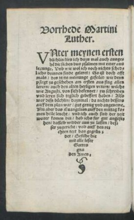 Vorrhede Martini Luther.