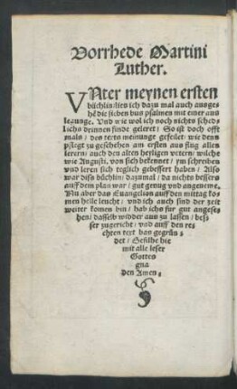 Vorrhede Martini Luther.