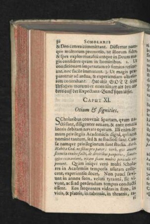 Caput XI. Otium & segnities.