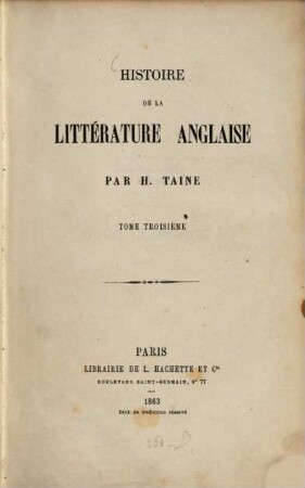 Histoire de la littérature anglaise. 3, L' âge classique : (suite)