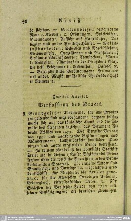 Zweites Kapitel. Verfassung des Staats