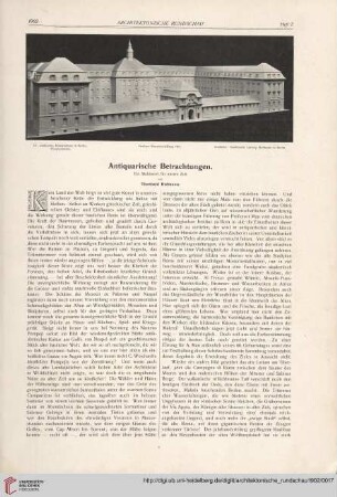 Antiquarische Betrachtungen : ein Mahnwort für unsere Zeit