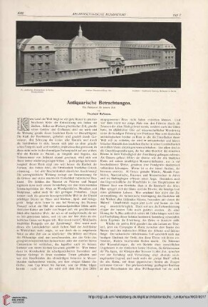Antiquarische Betrachtungen : ein Mahnwort für unsere Zeit